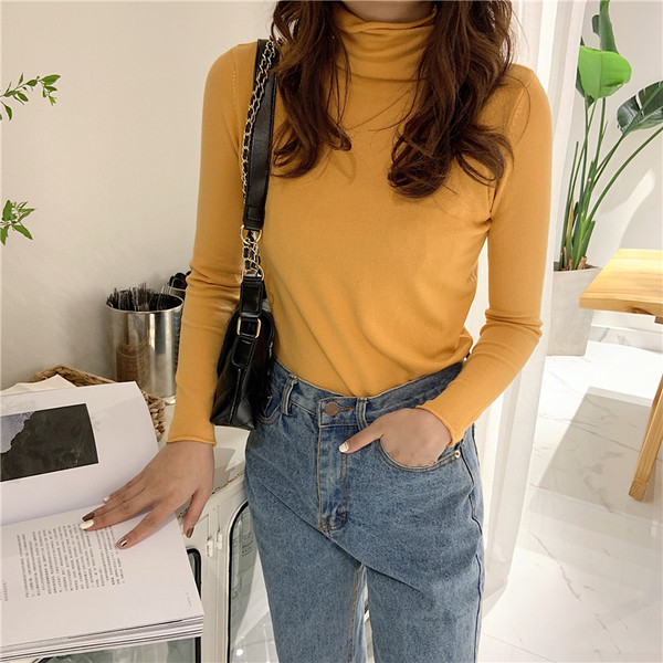 Bluza de dama casual model cu guler inalt