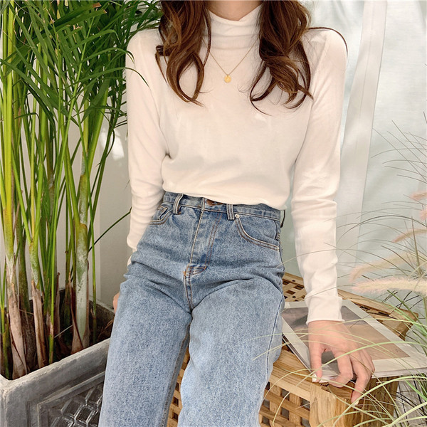 Bluza de dama casual model cu guler inalt