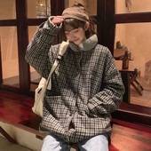 Καθημερινό λεπτό γυναικείο καρό παλτό σε δύο χρώματα