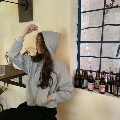 Hanorac scurt casual de dama in mai multe culori cu fermoar