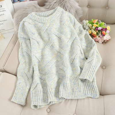 Μοντέρνο γυναικείο πουλόβερ  με οβάλ λαιμόκοψη σε τέσσερα χρώματα