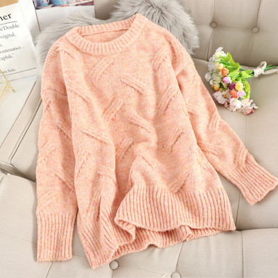 Μοντέρνο γυναικείο πουλόβερ  με οβάλ λαιμόκοψη σε τέσσερα χρώματα