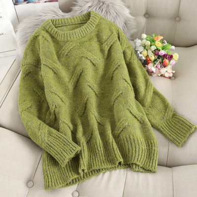 Μοντέρνο γυναικείο πουλόβερ  με οβάλ λαιμόκοψη σε τέσσερα χρώματα