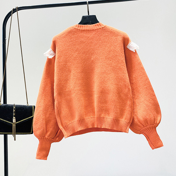 Κομψό γυναικείο πουλόβερ με δαντέλα σε τέσσερα χρώματα