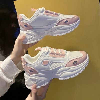 Μοντέρνα πάνινα παπούτσια με ψηλή πλατφόρμα σε τρία χρώματα