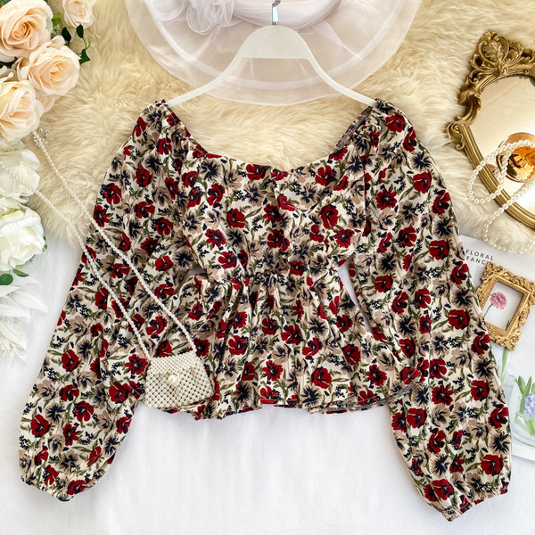 Modern női ing virágmintával, két színben