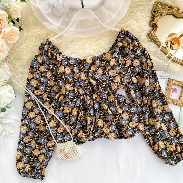 Modern női ing virágmintával, két színben