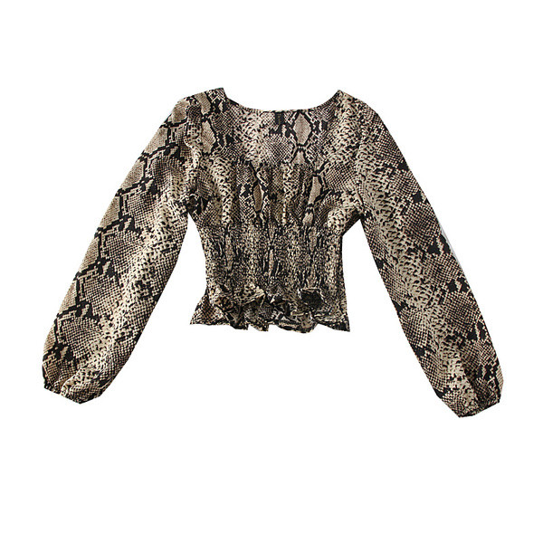 Μοντέρνα γυναικεία μπλούζα με τετράγωνη λαιμόκοψη και ζωικό μοτίβο σε διάφορα χρώματα