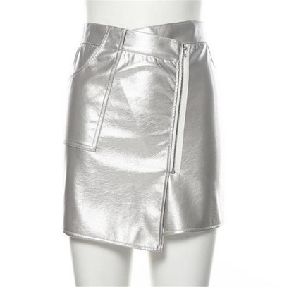 Γυναικεία  φούστα με ασύμμετρη μοτίβο με ψηλή μέση