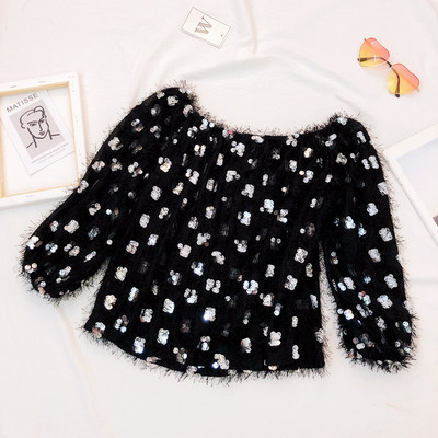 Νέο μοντέλο γυναικείο πουλόβερ με μανίκια και πούλιες σε διάφορα χρώματα