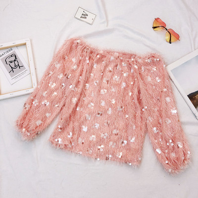 Νέο μοντέλο γυναικείο πουλόβερ με μανίκια και πούλιες σε διάφορα χρώματα