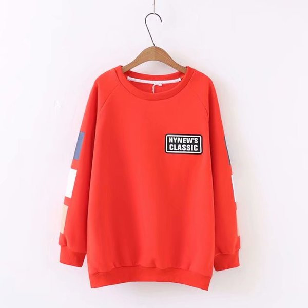 Casual Γυναικείο μπλούζα με μακρύ μανίκι με O-λαιμόκοψη σε τρία χρώματα