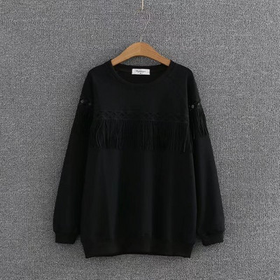 Casual Γυναικεία μπλούζα με μακρύ μανίκι με O-Neck σε μαύρο και άσπρο χρώμα