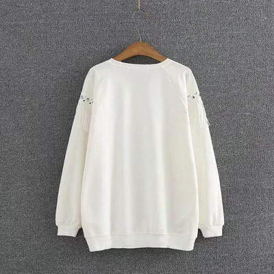 Casual Γυναικεία μπλούζα με μακρύ μανίκι με O-Neck σε μαύρο και άσπρο χρώμα