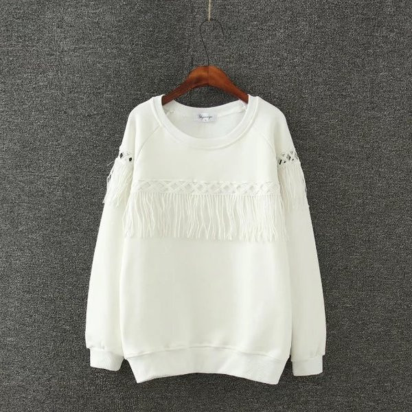 Casual Γυναικεία μπλούζα με μακρύ μανίκι με O-Neck σε μαύρο και άσπρο χρώμα