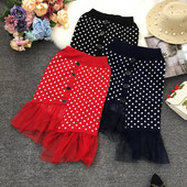 Μοντέρνα γυναικεία μπλούζα με κουμπιά και τούλι σε διάφορα χρώματα