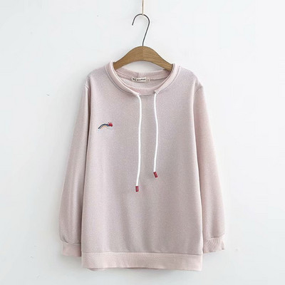 Μεγάλο μέγεθος casual γυναικείο πουλόβερ με κορδόνια και O-λαιμόκοψη σε τέσσερα χρώματα