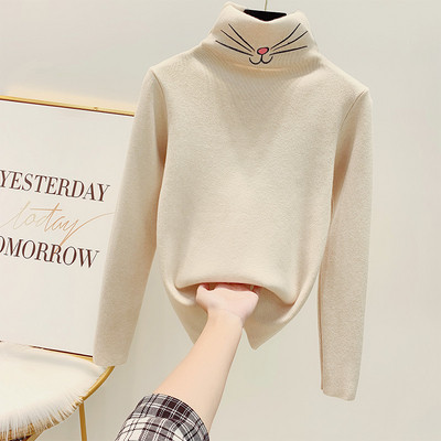 Μοντέρνα γυναικεία μπλούζα με κολάρο σε τρία χρώματα