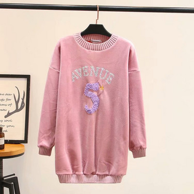 Bluză lungă de damă modernă cu mâneci lungi și decolteu O în două culori