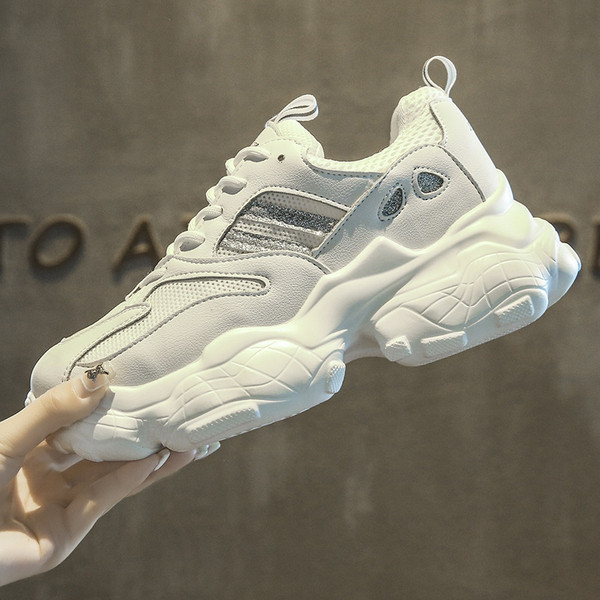 Καθημερινά γυναικεία αθλητικά παπούτσια  με σκληρή σόλα σε τρία χρώματα