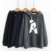 Casual γυναικείο φούτερ και τσέπη με κουκούλα σε τρία χρώματα