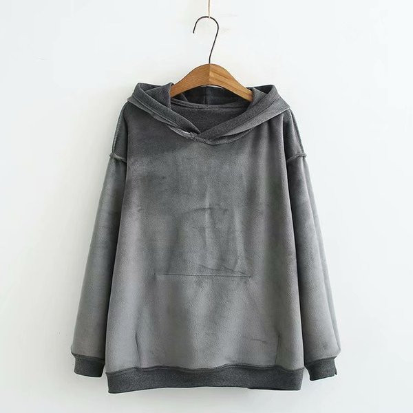 Casual γυναικείο φούτερ και τσέπη με κουκούλα σε τρία χρώματα