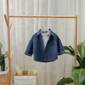 Cămașă modernă pentru copii din denim pentru băieți în albastru