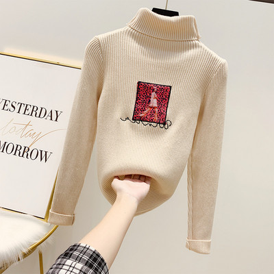 Μοντέρνο γυναικείο πουλόβερ με ψηλό γιακά σε διάφορα χρώματα