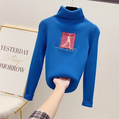 Μοντέρνο γυναικείο πουλόβερ με ψηλό γιακά σε διάφορα χρώματα