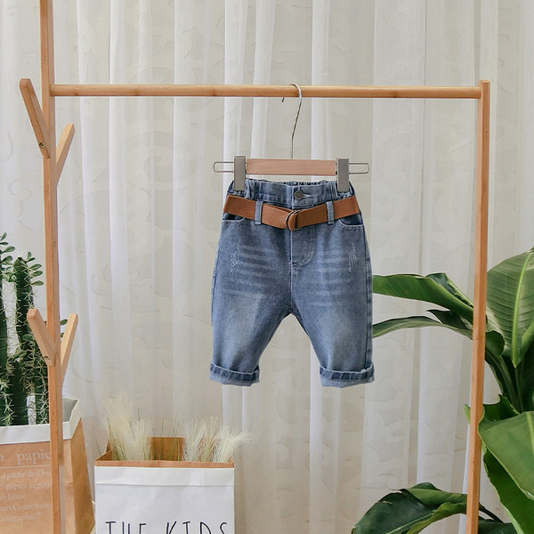 Model nou de blugi pentru copii pentru baieti cu centura albastra