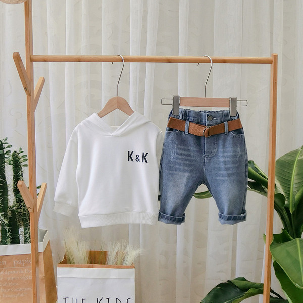 Model nou de blugi pentru copii pentru baieti cu centura albastra