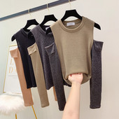 Γυναικείο πουλόβερ με γυμνούς ώμους σε διάφορα χρώματα