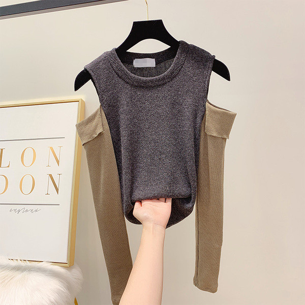 Γυναικείο πουλόβερ με γυμνούς ώμους σε διάφορα χρώματα