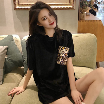 Φαρδύ και μακρύ βελούδινη μπλο'υζα με τσέπες σε δύο χρώματα