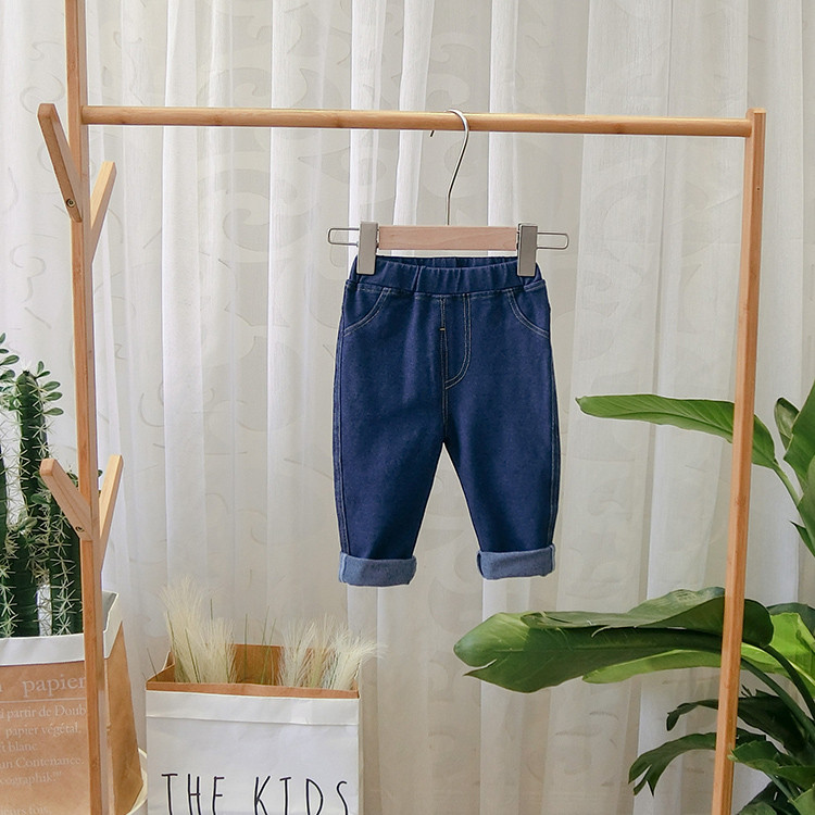 Modern, zsebes gyerekfarmer fiúknak - kék színű