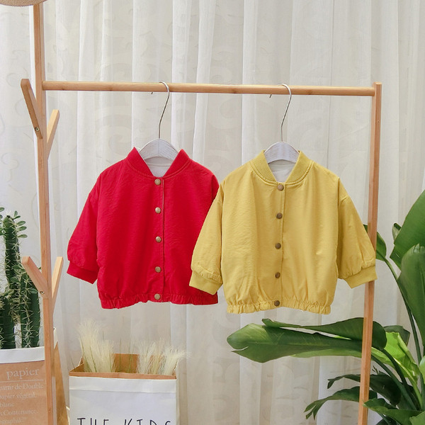 Νέο μοντέλο φθινοπωρινό παιδικό μπουφάν με δύο πρόσωπα σε κόκκινο και κίτρινο χρώμα