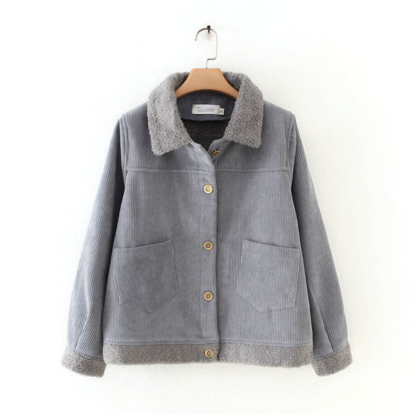 Palton scurt de dama zilnic cu buzunare si nasturi in trei culori