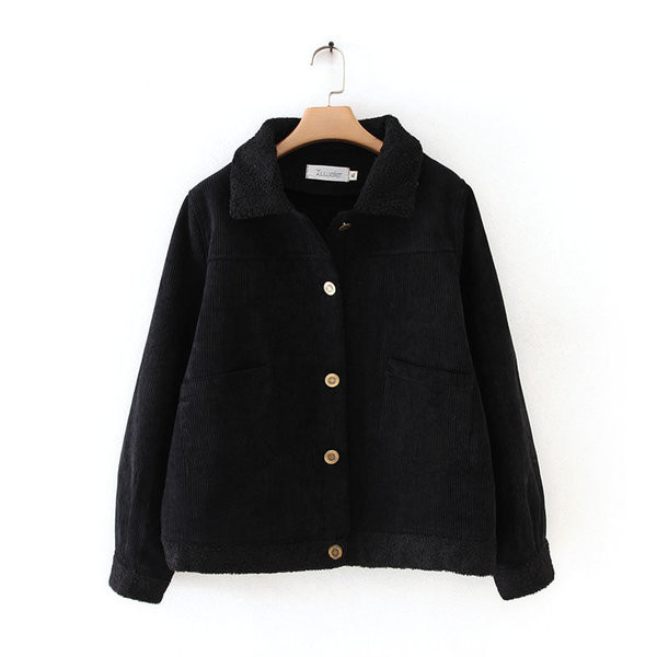 Palton scurt de dama zilnic cu buzunare si nasturi in trei culori