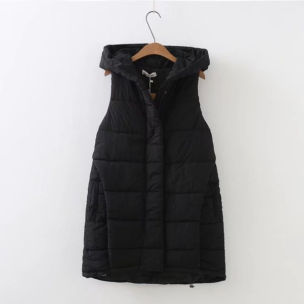 Női alkalmi mellény kapucnival és zsebekkel, három színben