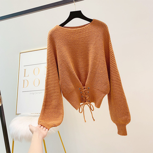 Modern női pulóver nyakkendővel több színben