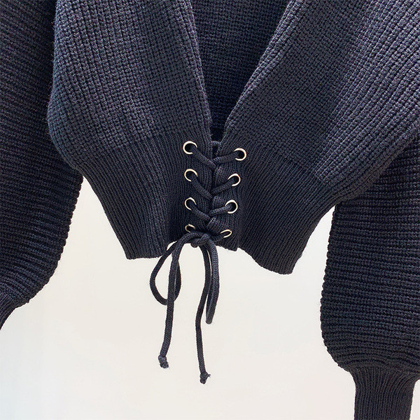 Modern női pulóver nyakkendővel több színben