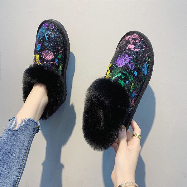 Ghete de dama moderne cu captuseala moale si model colorat in mai multe culori