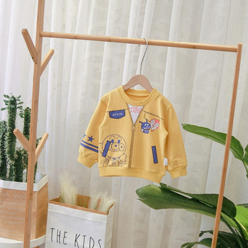 Νέο μοντέλο παιδική μπλούζα με κορδέλα για  αγόρια σε κίτρινο χρώμα