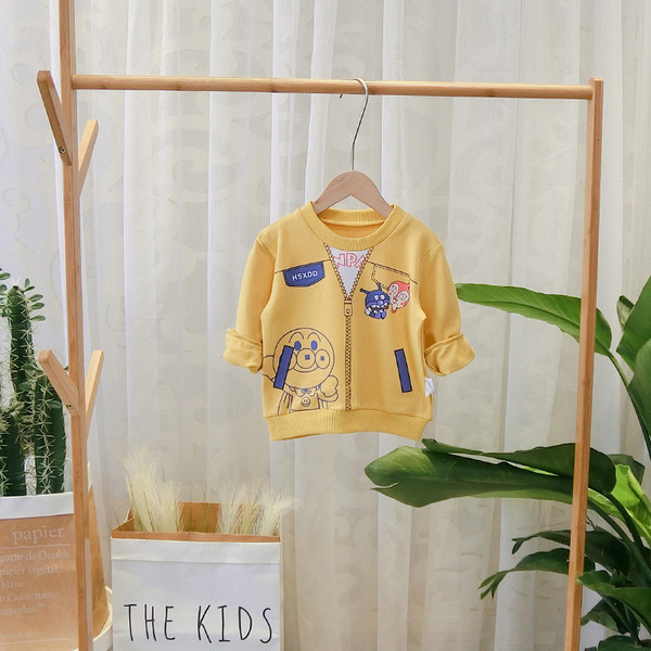 Νέο μοντέλο παιδική μπλούζα με κορδέλα για  αγόρια σε κίτρινο χρώμα