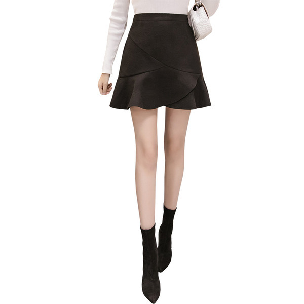 Νέο μοντέλο μοντέρνα γυναικεία φούστα σε μαύρο και γκρι χρώμα