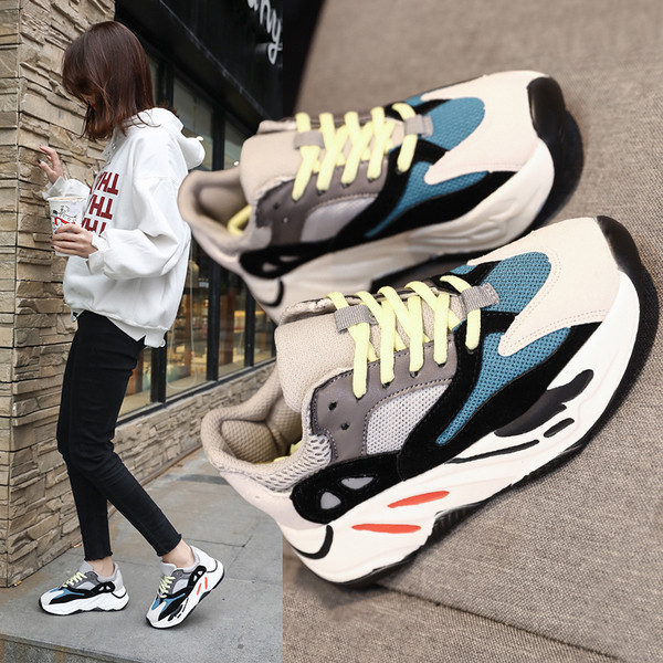 Adidasi moderni de dama cu talpa inalta in doua culori