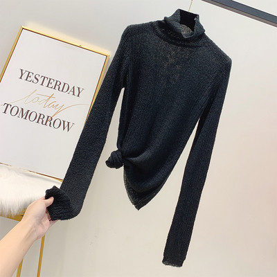 Pulover de dama modern cu guler inalt in diferite culori