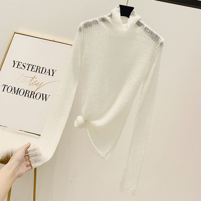 Pulover de dama modern cu guler inalt in diferite culori