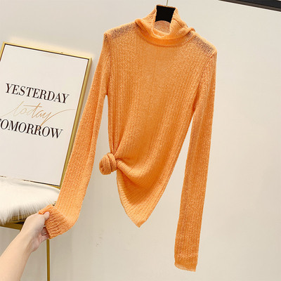 Pulover de dama modern cu guler inalt in diferite culori