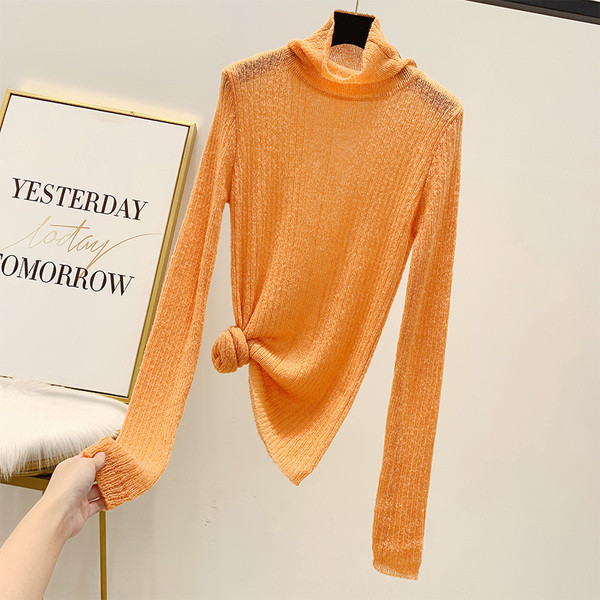 Pulover de dama modern cu guler inalt in diferite culori